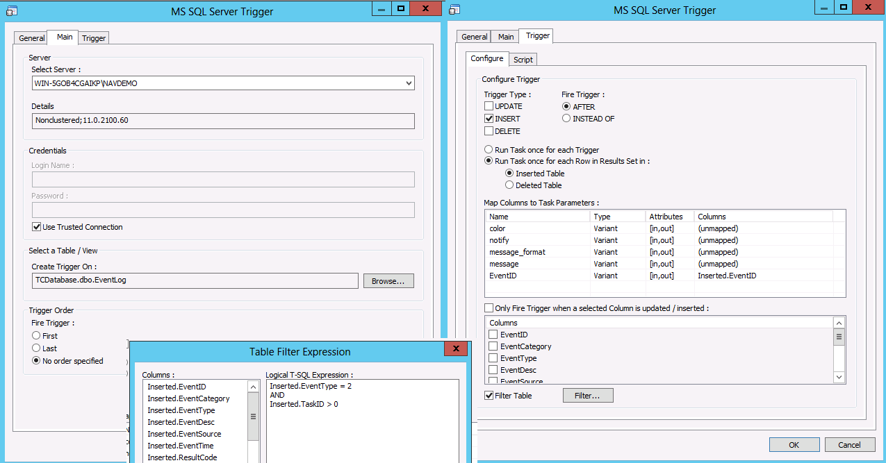 Taskcentre SQL Trigger | JRevell.com