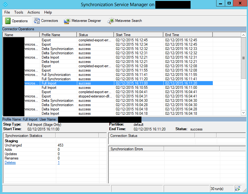 Azure AD Connect Synronisation Service Log | JRevell.com